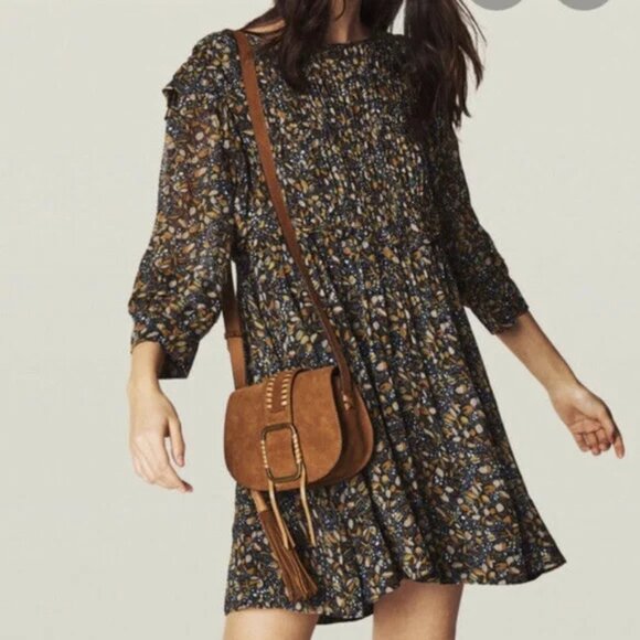 BA&SH Sandra Gathered Babydoll Dress, Size XS - Picture 1 of 4